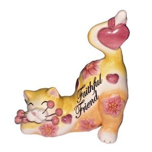 Vintage Amy Lancombe  Ceramic Cat Figurine "faithful friend "